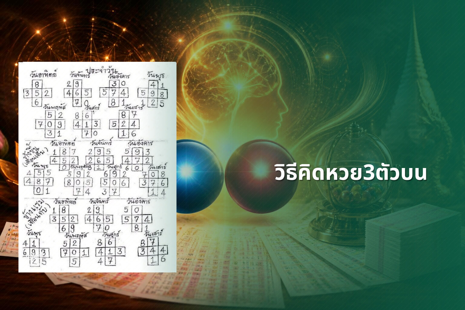 วิธีคิดหวย3ตัวบน - หวย