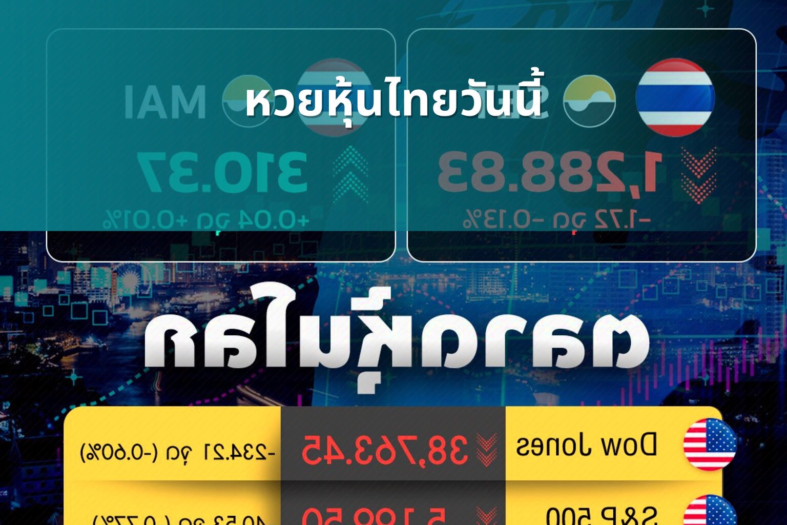 หวยหุ้นไทยวันนี้ - Thai stock lottery results