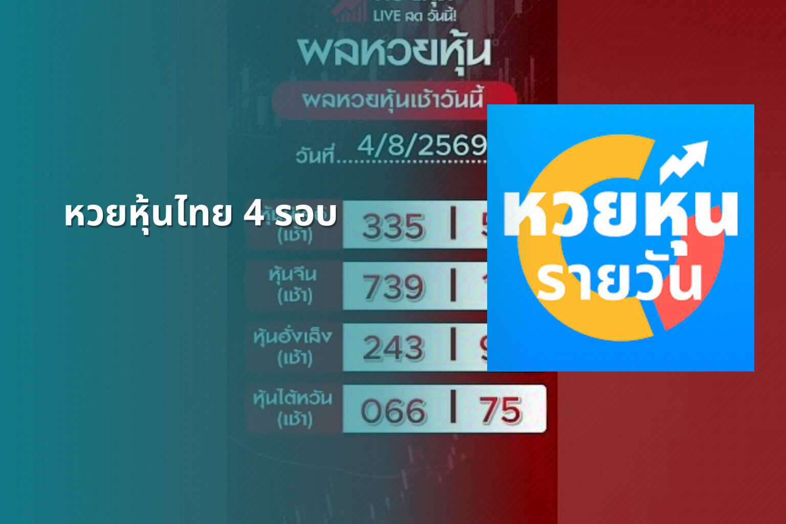หวยหุ้นไทย 4 รอบ - หวยหุ้น