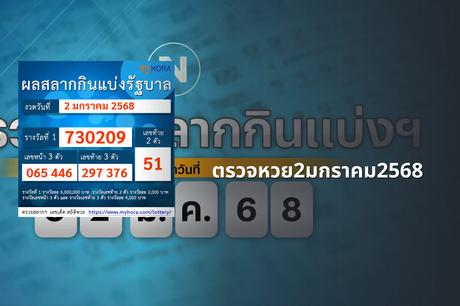 ตรวจหวย2มกราคม2568 - lottery results