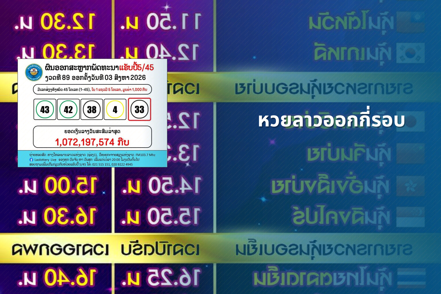 หวยลาวออกกี่รอบ - หวยลาว