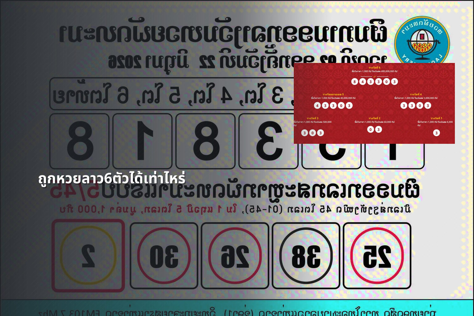 ถูกหวยลาว6ตัวได้เท่าไหร่ - หวยลาว