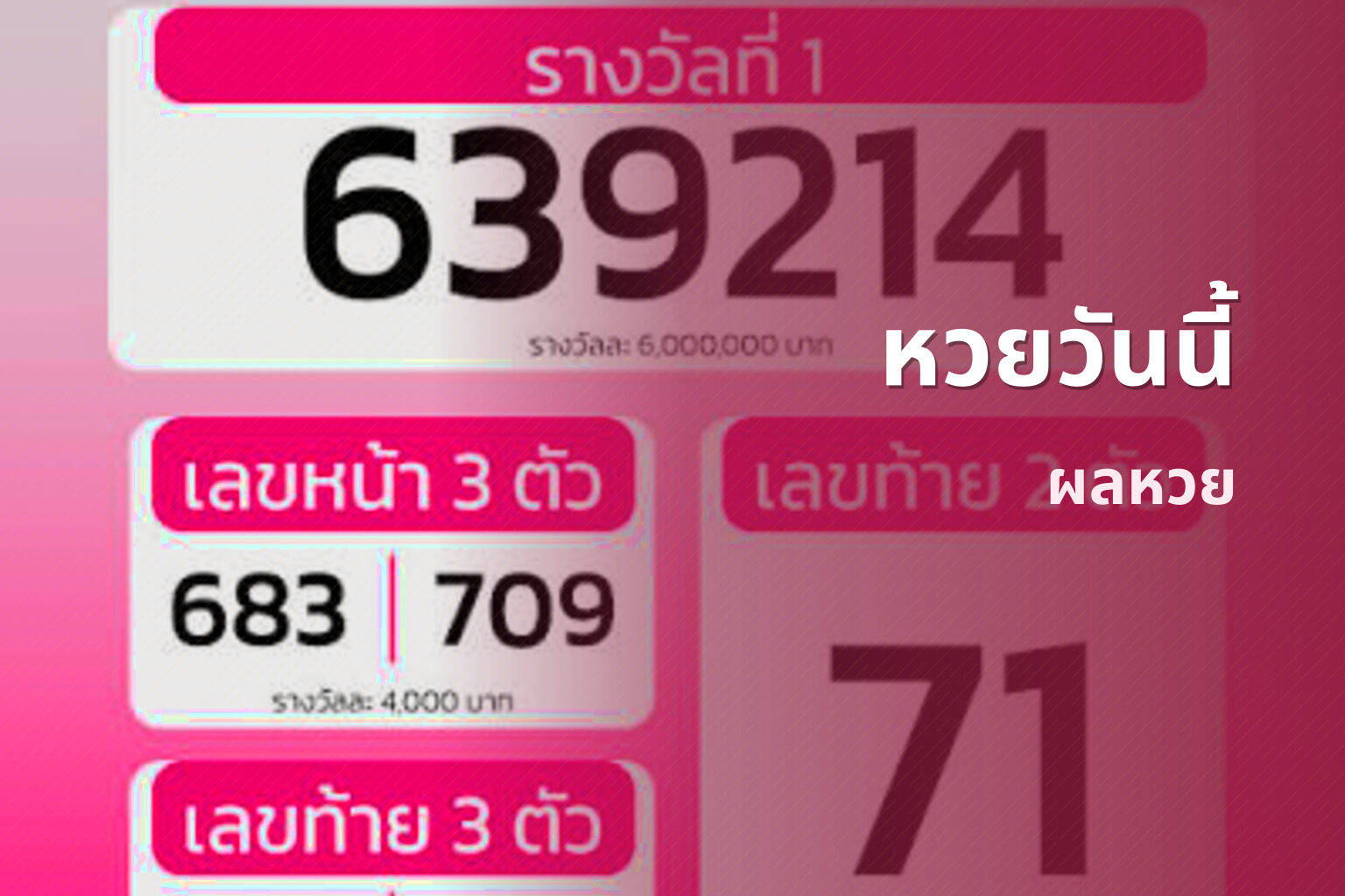 หวยวันนี้ - lottery results
