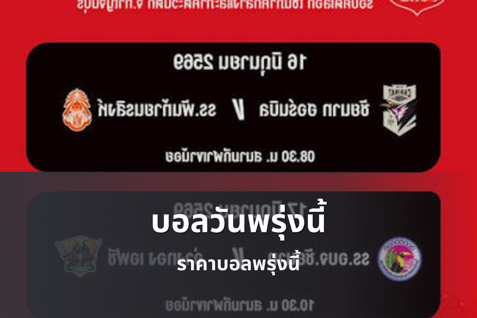 บอลวันพรุ่งนี้ ราคาบอลพรุ่งนี้