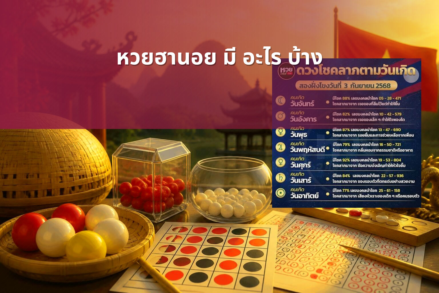 หวยฮานอย มี อะไร บ้าง - หวยฮานอย