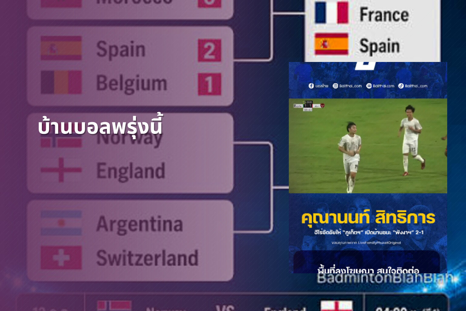 บ้านบอลพรุ่งนี้ - sports predictions