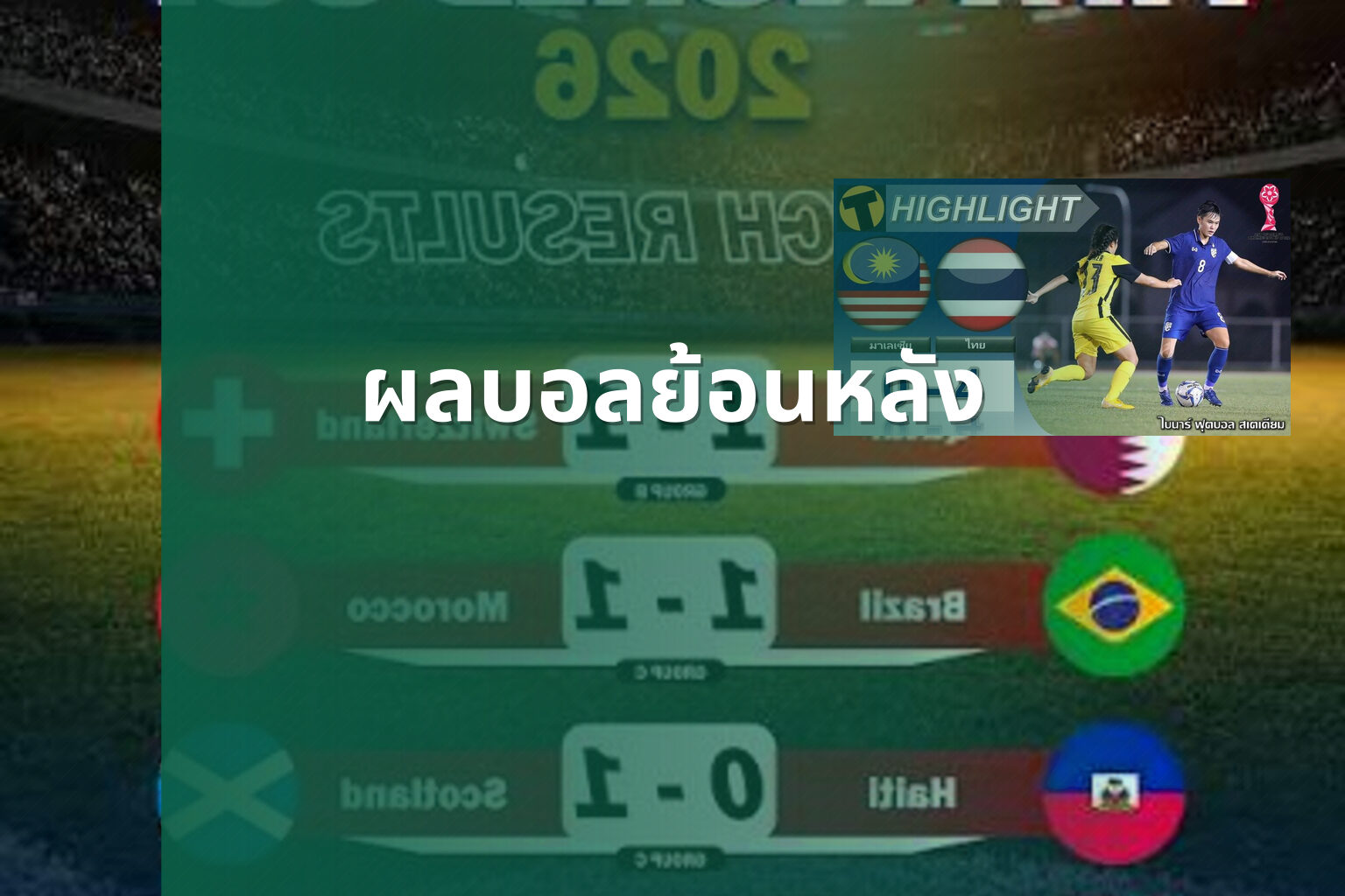 ผลบอลย้อนหลัง - football match results
