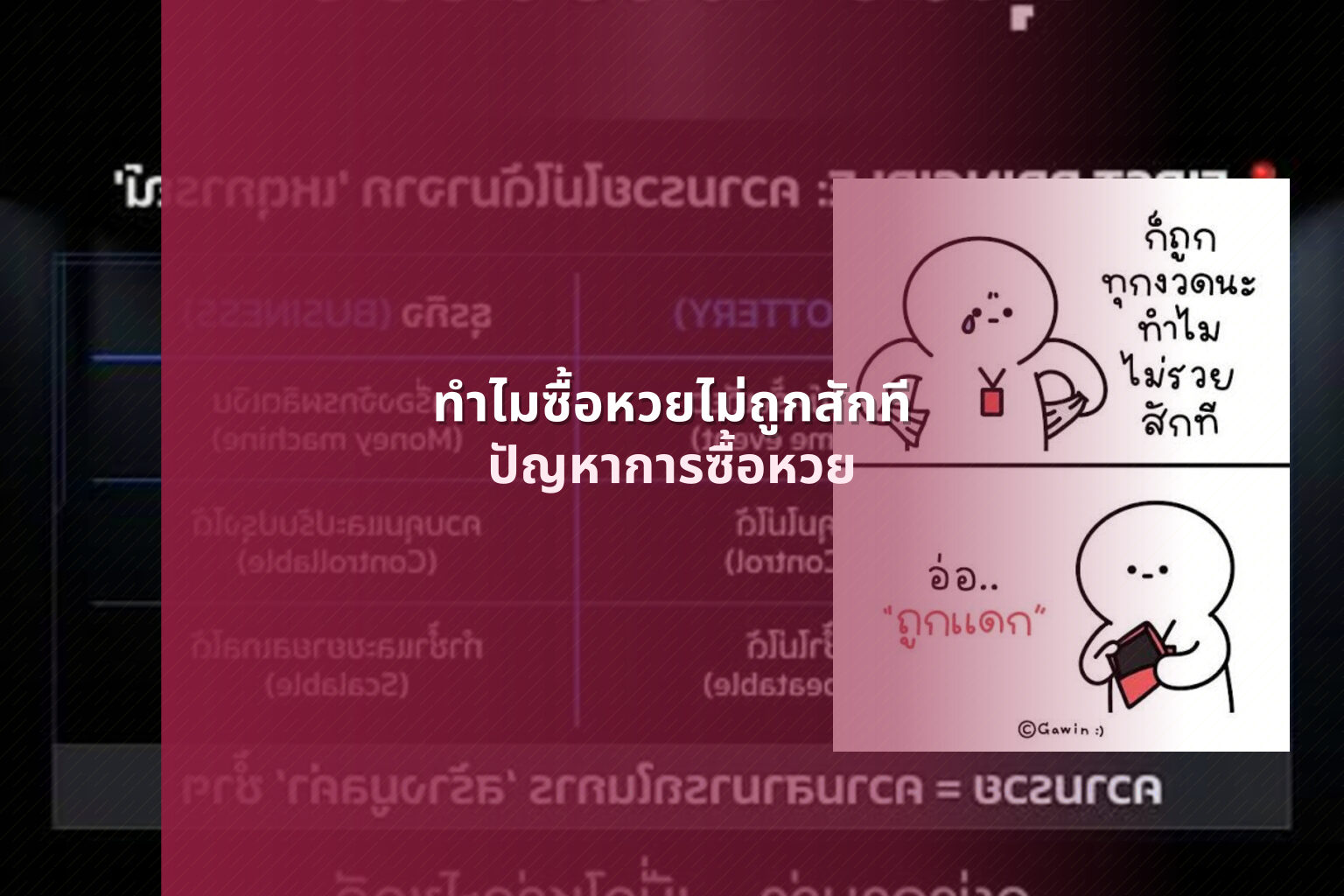 ทําไมซื้อหวยไม่ถูกสักที ปัญหาการซื้อหวย