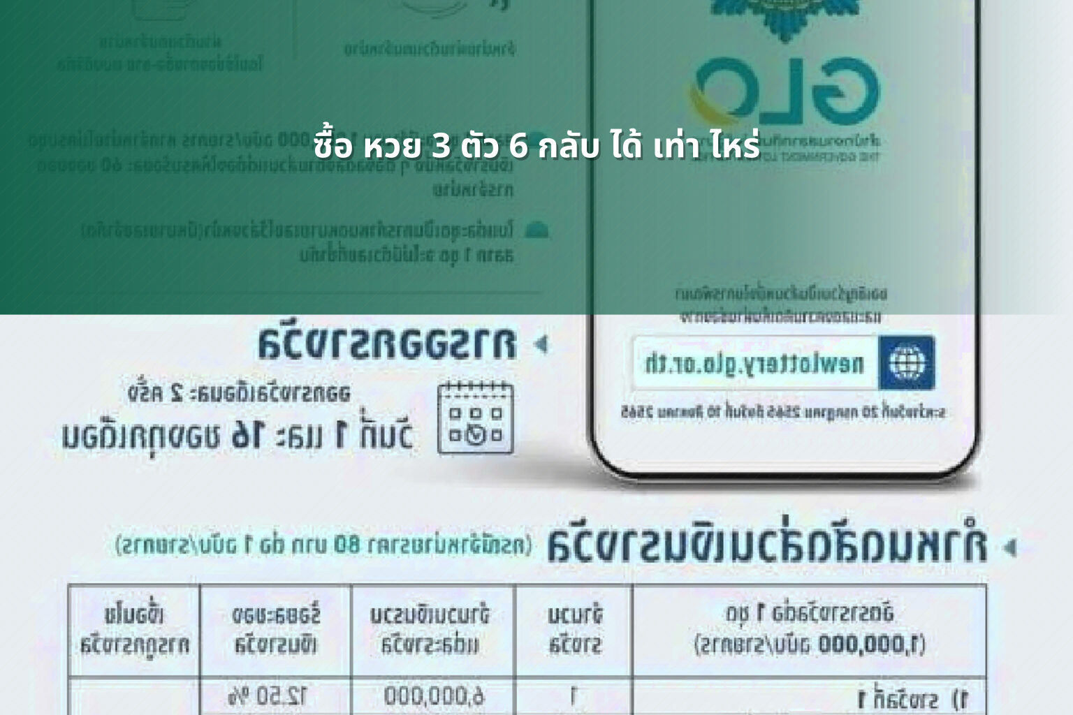 ซื้อ หวย 3 ตัว 6 กลับ ได้ เท่า ไหร่ - lottery payouts