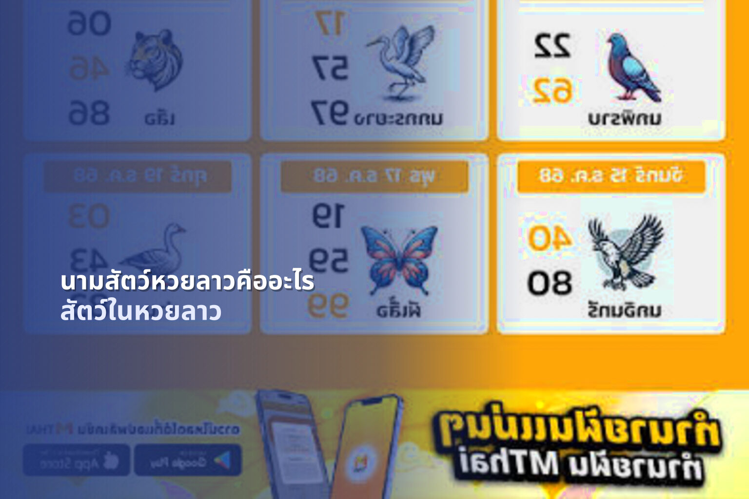 นามสัตว์หวยลาวคืออะไร - animal lottery