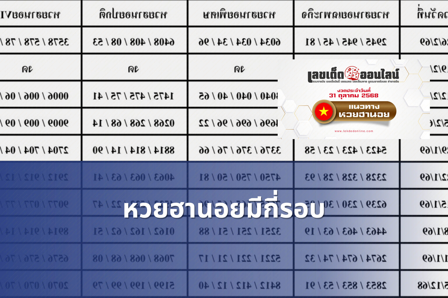 หวยฮานอยมีกี่รอบ - หวยฮานอย