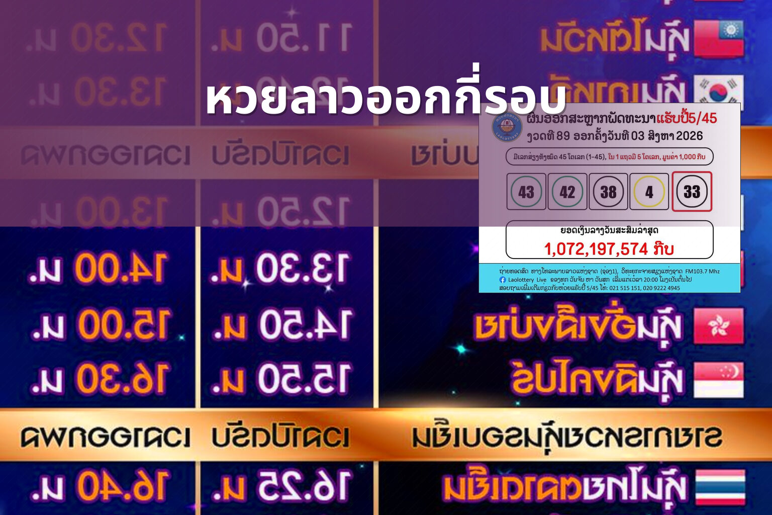 หวยลาวออกกี่รอบ - หวยลาว