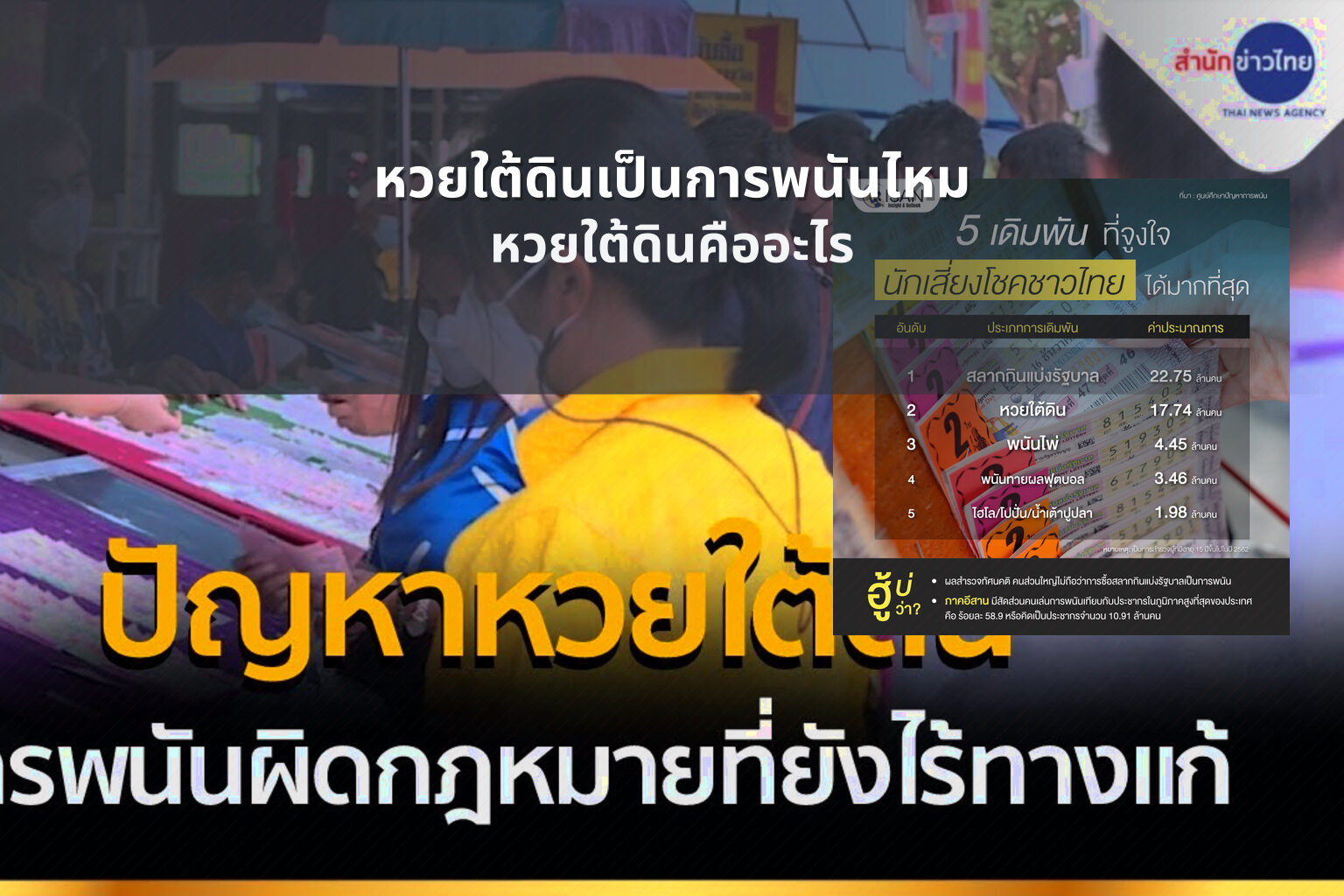 หวยใต้ดินเป็นการพนันไหม หวยใต้ดินคืออะไร
